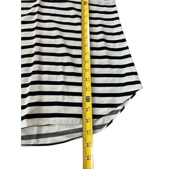 Comfortable Express Cap Sleeve Top Size S Black White Striped Knit - Picture 9 of 10